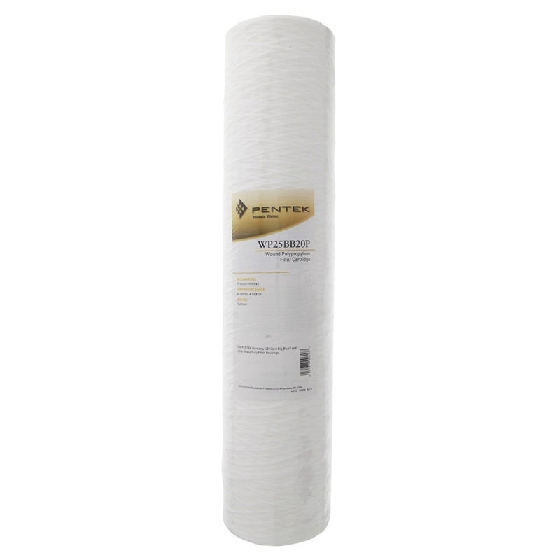 Pentek Pentair Pentek WP25BB20P Big Blue Sediment Water Filter, 20-Inch, Whole House Polypropylene String-Wound Filter Cartridge, 20" x 4.5", 25 Micron - Image 1